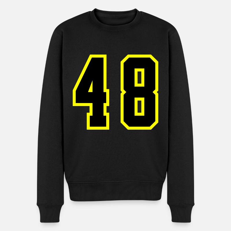 48 Zahl Trikot - Männer Premium Bio Pullover - Schwarz
