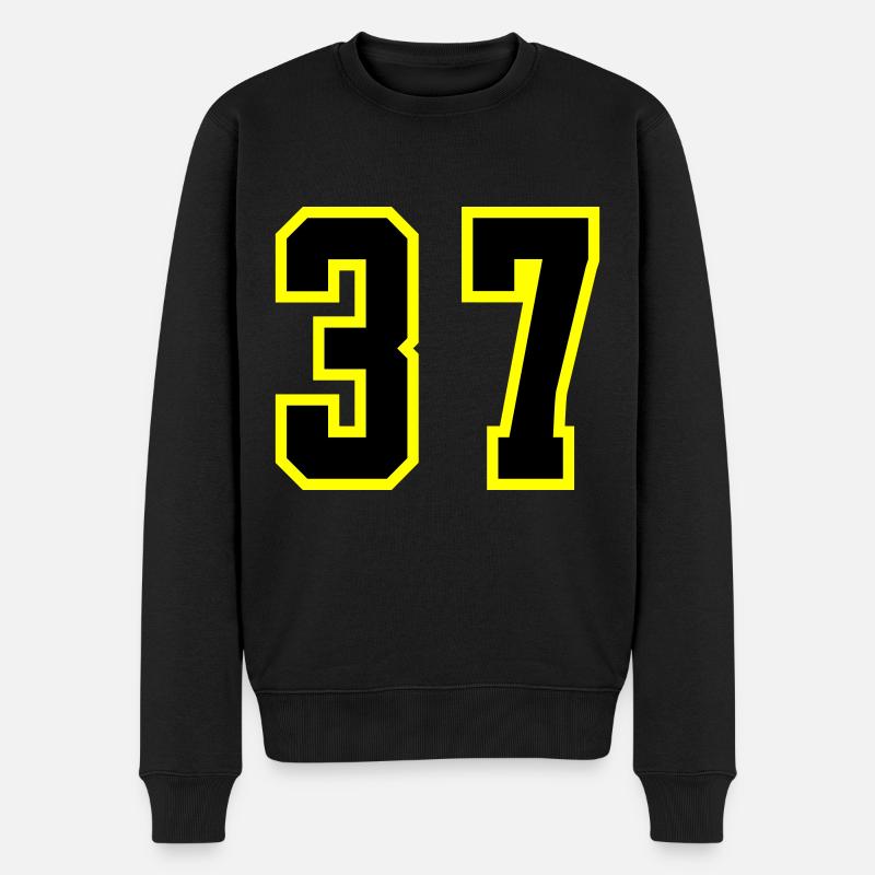 37 Zahl Trikot - Männer Premium Bio Pullover - Schwarz
