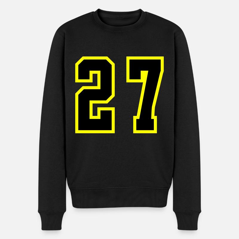 27 Zahl Trikot - Männer Premium Bio Pullover - Schwarz