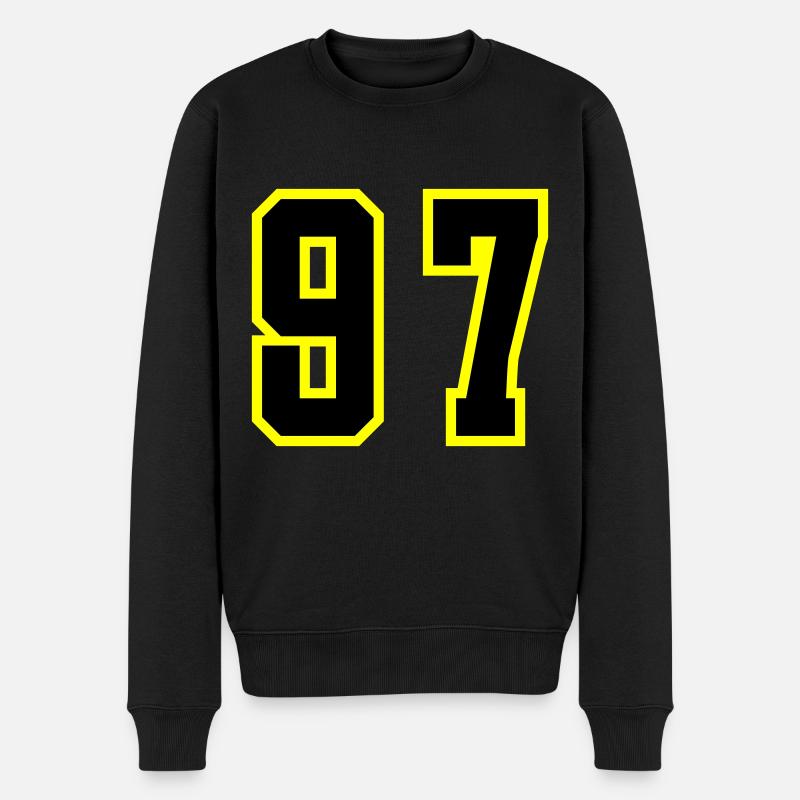 97 Zahl Trikot - Männer Premium Bio Pullover - Schwarz