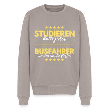 studieren kann jeder busfahrer besten geschenk - Männer Premium Bio Pullover - Taupe - Vorne - Nico (187cm)