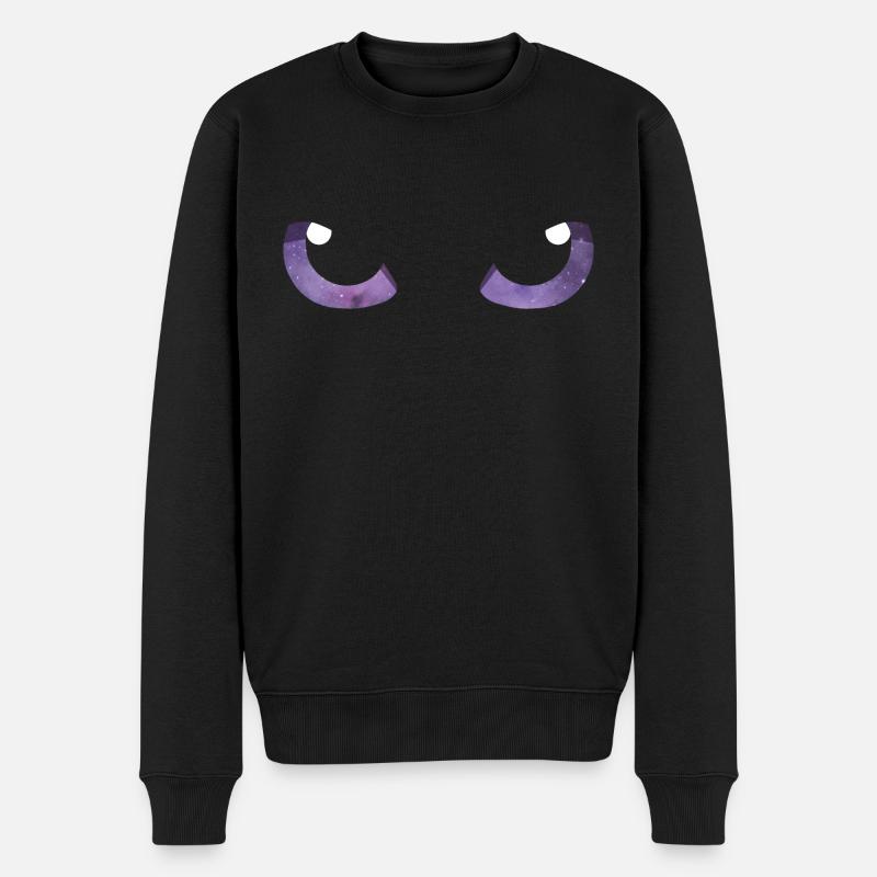 Yeux de chat violets - Pull Premium bio Homme - noir