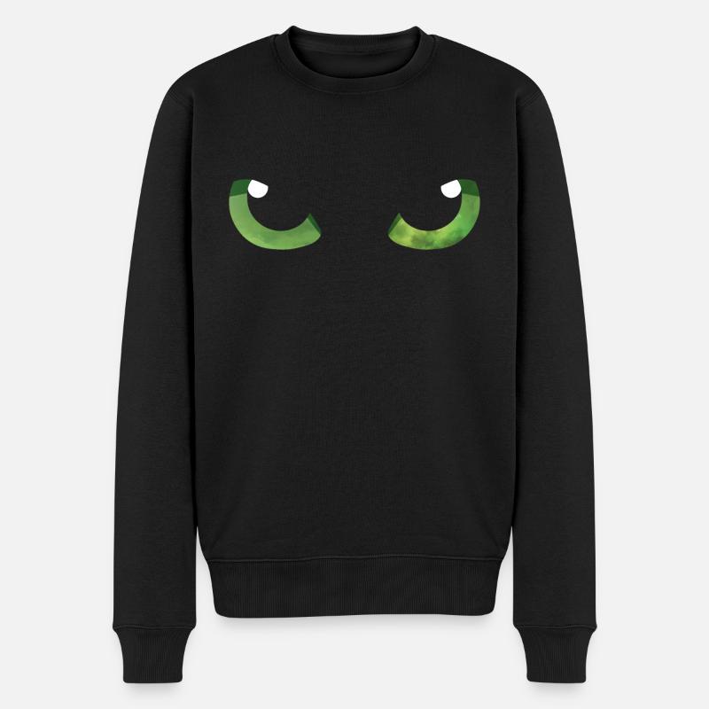 Yeux de chat Vert - Pull Premium bio Homme - noir