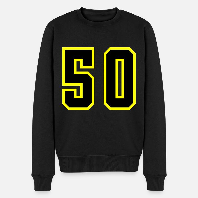 50 Zahl Trikot - Männer Premium Bio Pullover - Schwarz