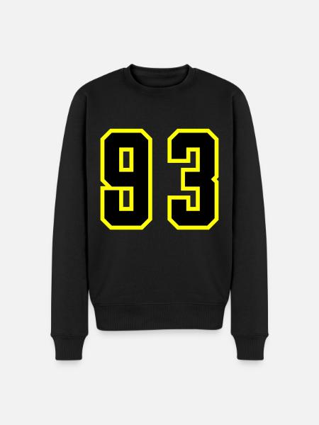 93 Number Jersey - Men's Premium Organic Jumper - black