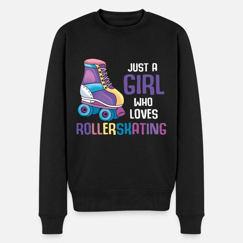 Rollerblading Mädchen Skater Inline Skating - Männer Premium Bio Pullover - Schwarz