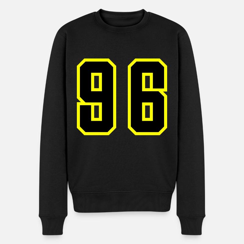 96 Zahl Trikot - Männer Premium Bio Pullover - Schwarz