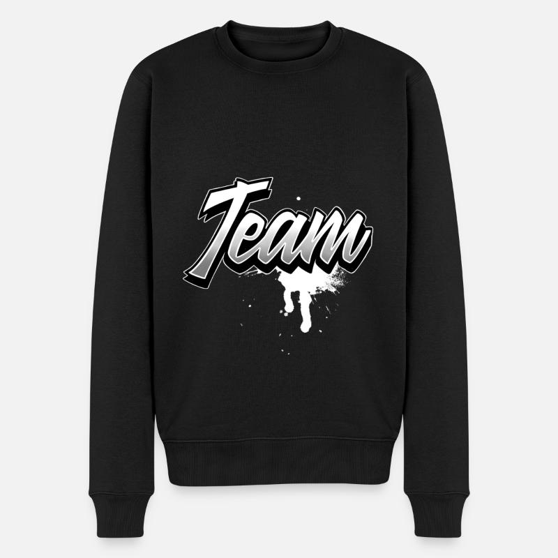 Team - Männer Premium Bio Pullover - Schwarz