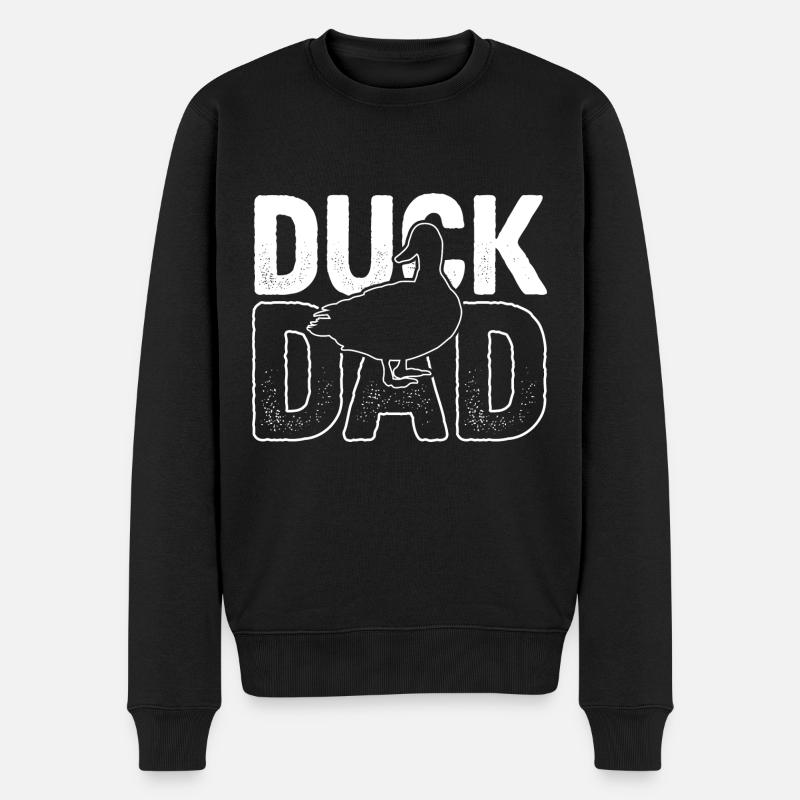 Lustige Ente Papa Humor Enten Vater - Männer Premium Bio Pullover - Schwarz