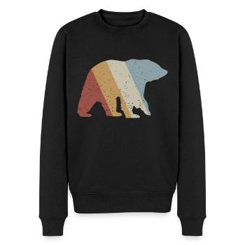 Ours Retro Style Vintage - Pull Premium bio Homme - noir - Devant - Nico (187cm)