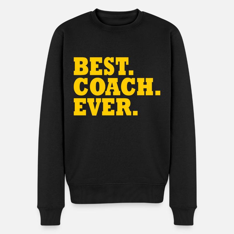 Best coach ever - Männer Premium Bio Pullover - Schwarz