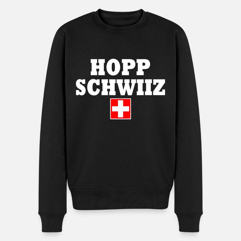 Hopp schwiiz - Pull Premium bio Homme - noir