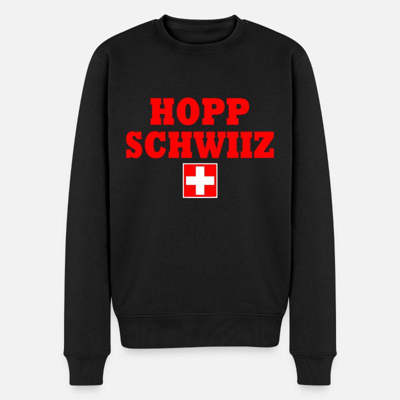 Hopp schwiiz - Pull Premium bio Homme - noir