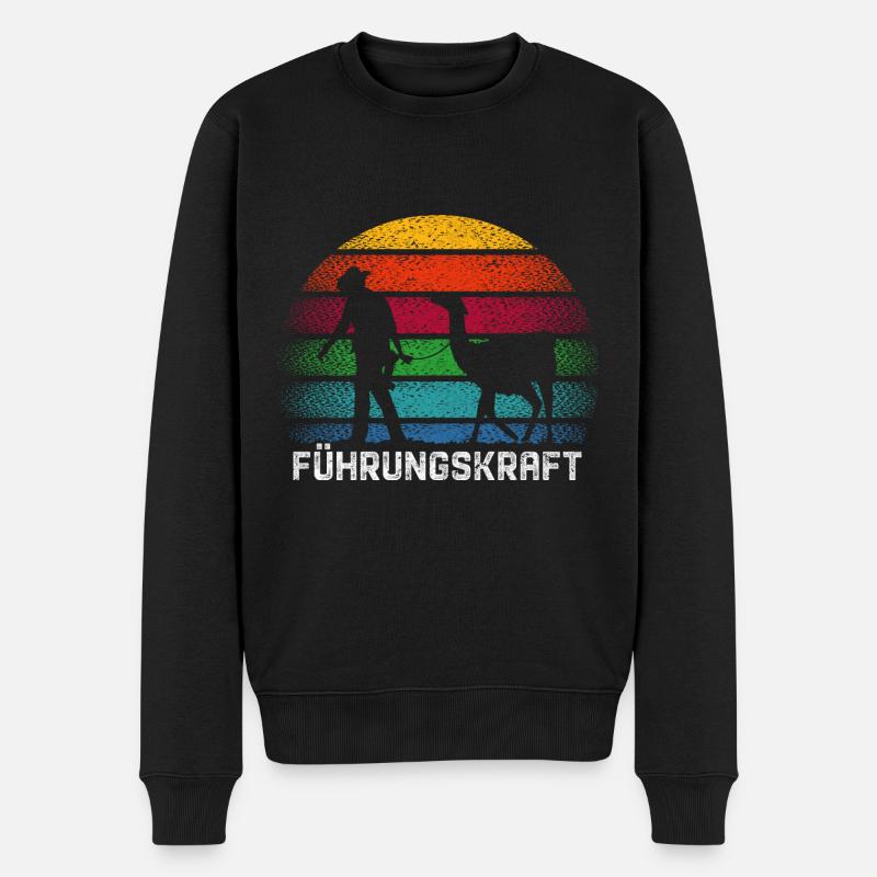 Führungskraft Alpaka Lamma Lama Llama - Männer Premium Bio Pullover - Schwarz