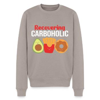 Keto Diet - Men's Premium Organic Jumper - taupe - Front - Nico (187cm)