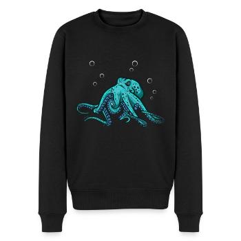 Oktopus Krake Meerestier - Männer Premium Bio Pullover - Schwarz - Vorne - Nico (187cm)