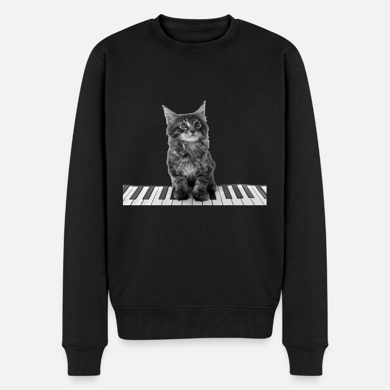 Mignon piano chat clavier pianiste - Pull Premium bio Homme - noir