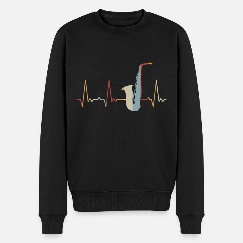 Heartbeat Saxophone - Pull Premium bio Homme - noir
