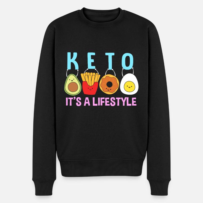 Keto Diät - Männer Premium Bio Pullover - Schwarz