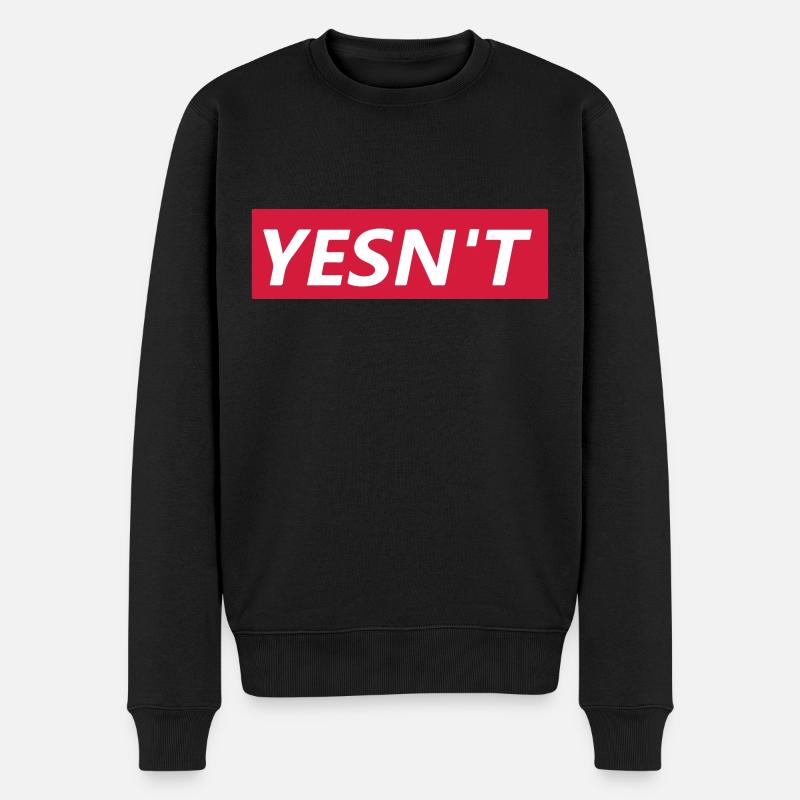 Yesn't - Männer Premium Bio Pullover - Schwarz