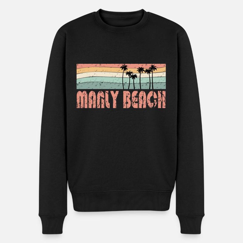 MANLY BEACH style rétro - Pull Premium bio Homme - noir