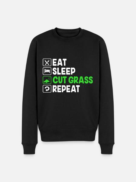 Lawn (meadow) Lawn mower - Men's Premium Organic Jumper - black