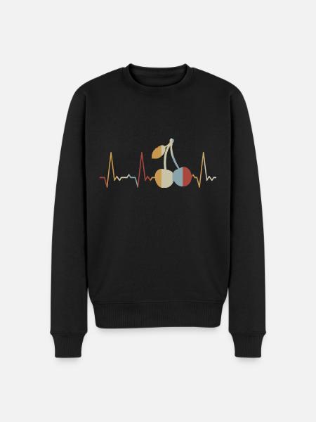 Heartbeat cherries - Men's Premium Organic Jumper - black
