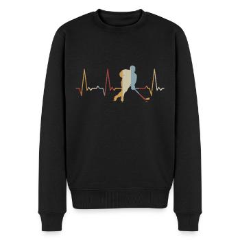 Herzschlag Eishockey - Männer Premium Bio Pullover - Schwarz - Vorne - Nico (187cm)