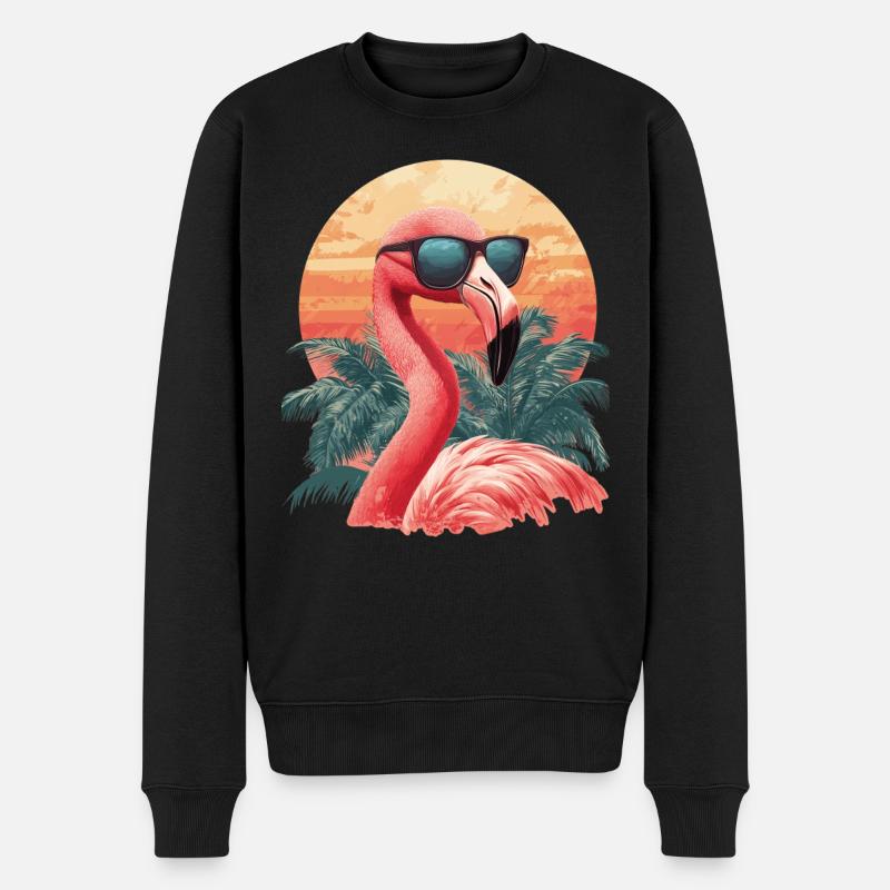 Flamingo - Männer Premium Bio Pullover - Schwarz