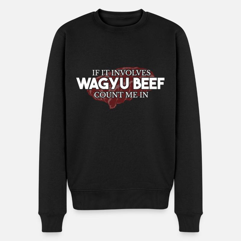 Wagyu-Rindfleisch Lover Marmorierungsfett - Männer Premium Bio Pullover - Schwarz