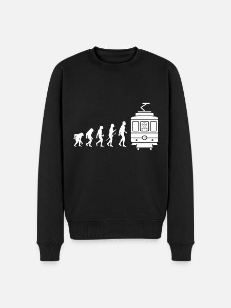 Straßenbahn Evolution Tram Straßenbahnfahrer - Männer Premium Bio Pullover - Schwarz