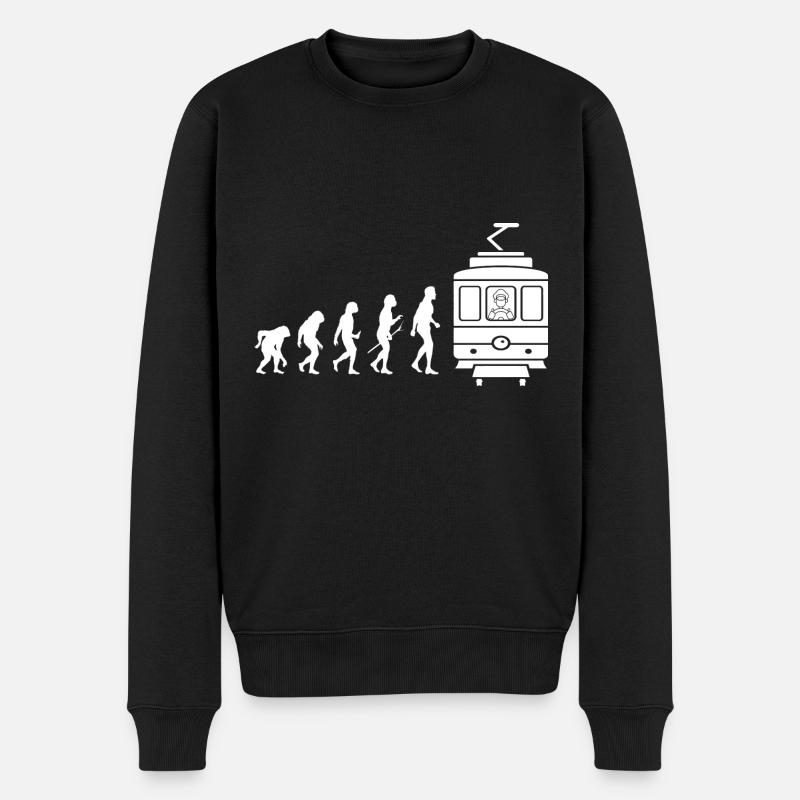 Straßenbahn Evolution Tram Straßenbahnfahrer - Männer Premium Bio Pullover - Schwarz
