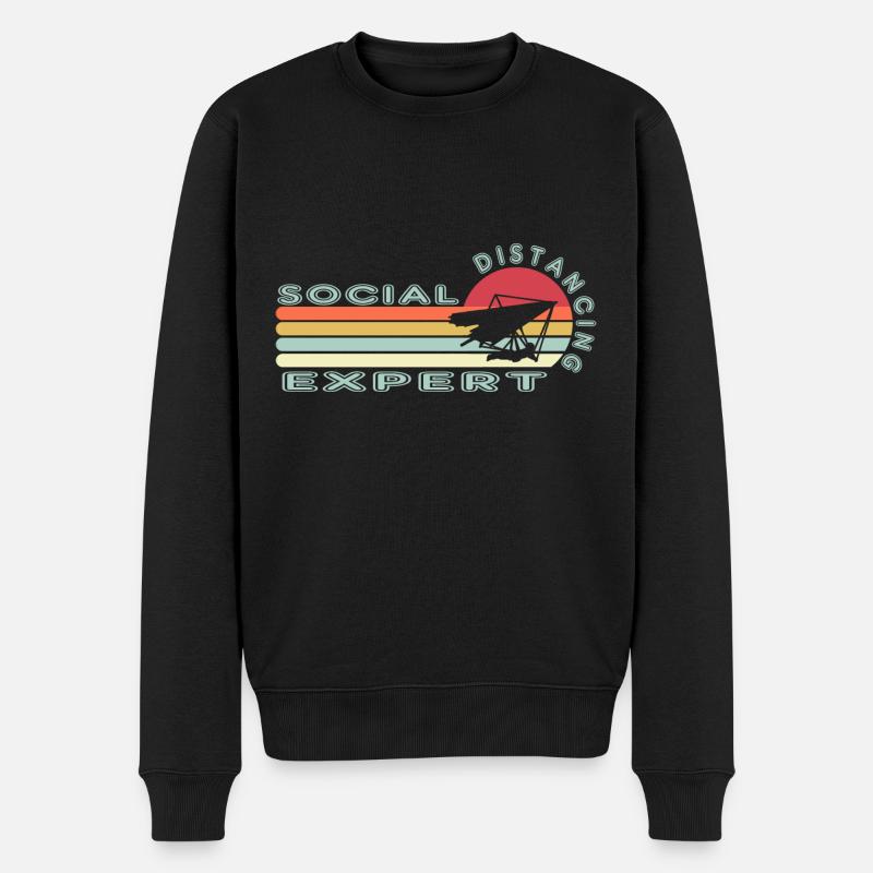 Expert en distanciation sociale Deltaplane - Pull Premium bio Homme - noir