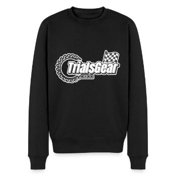 TrialsGear Ausrüstung TRIAL Fahrrad Motorrad Sport - Männer Premium Bio Pullover - Schwarz - Vorne - Nico (187cm)