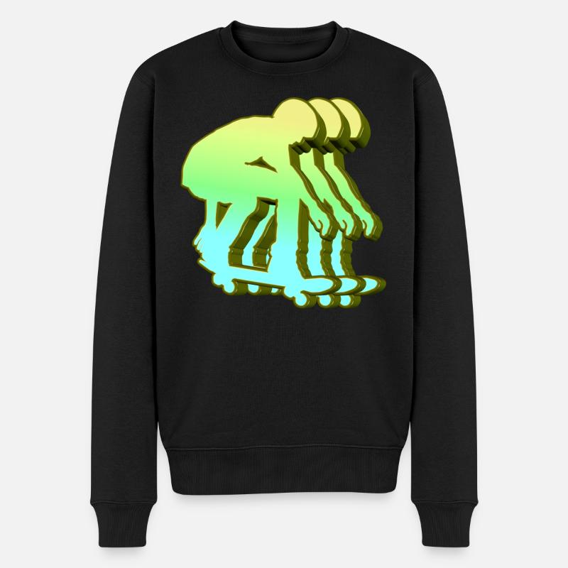 Skateboarder 3D - Pull Premium bio Homme - noir