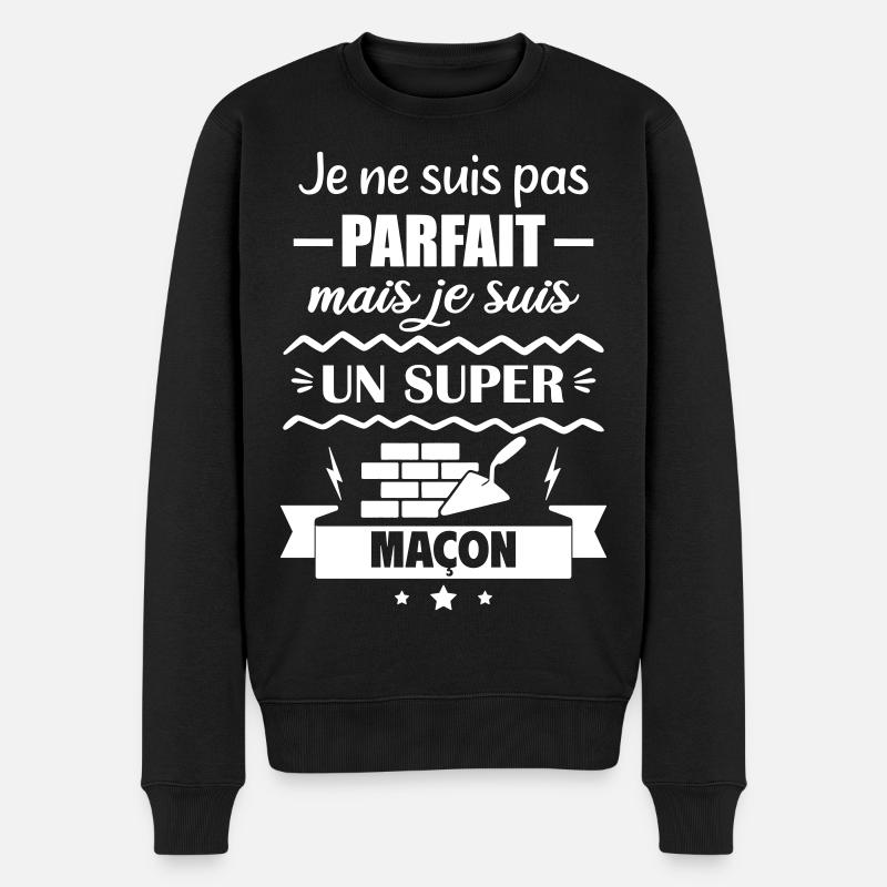 Pas parfait mais super maçon - Pull Premium bio Homme - noir