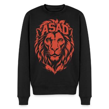 Lion Rouge ASAD Tête Impérieuse - Pull Premium bio Homme - noir - Devant - Nico (187cm)