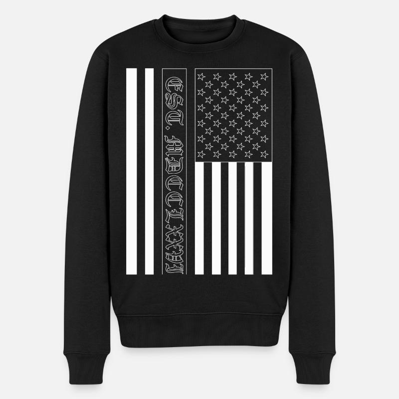 Est. MDCCLXXVI Drapeau des États-Unis - Pull Premium bio Homme - noir