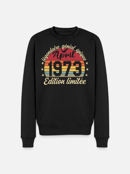 1973 April Anniversary April 1973 - Men's Premium Organic Jumper - black