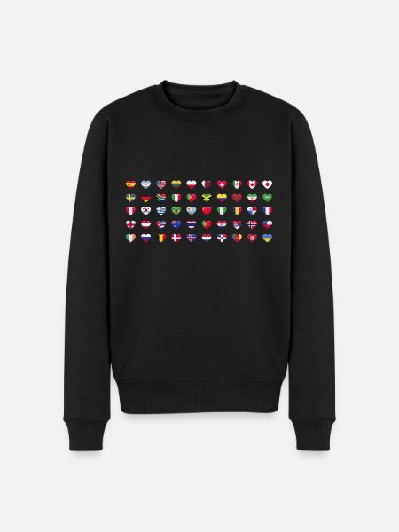 Internationale verdensflag - landes flag - Økologisk premium-sweatshirt til mænd - sort