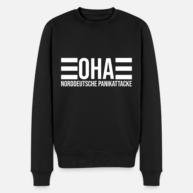 Oha Norddeutsche Panikattacke Norddeutscher - Männer Premium Bio Pullover - Schwarz