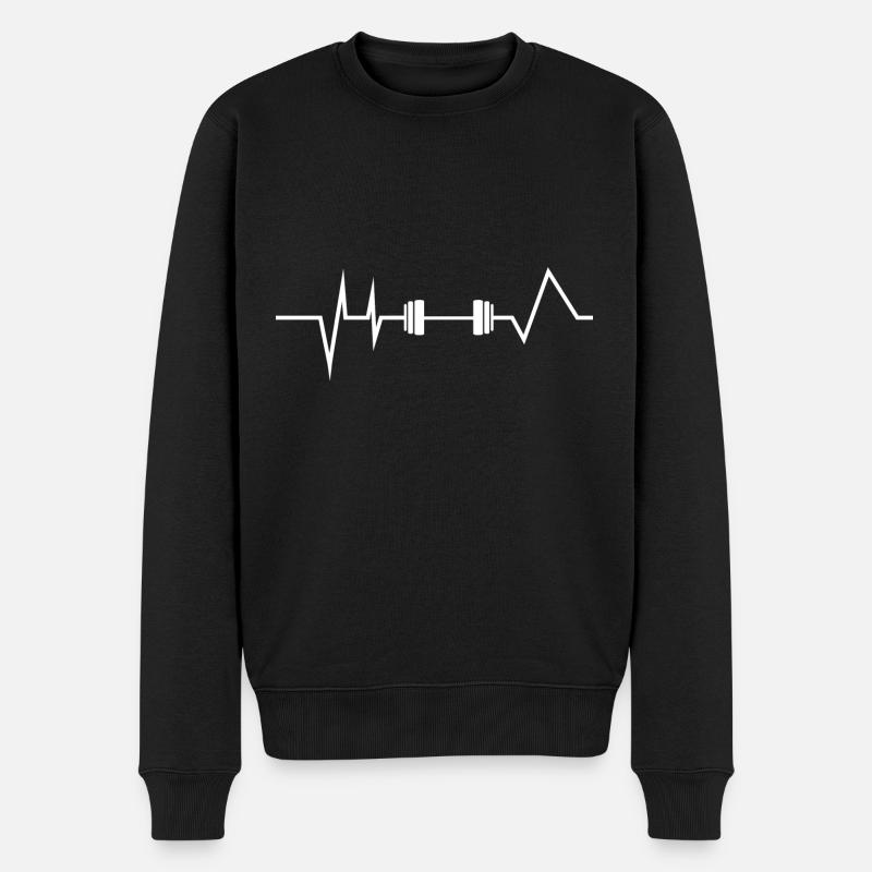 Gewichtheben Herzschlag - Männer Premium Bio Pullover - Schwarz