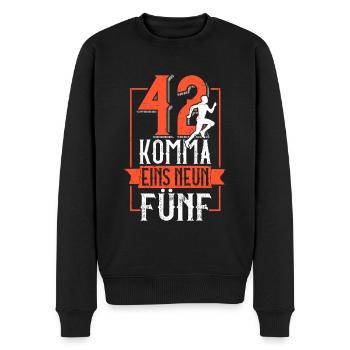 42 Komma Eins Neun Fünf - Marathon Laufdistanz - Männer Premium Bio Pullover - Schwarz - Vorne - Nico (187cm)