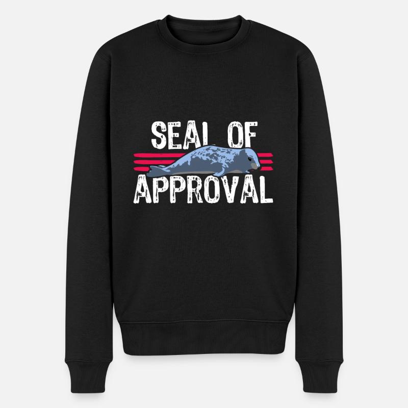 Seal of approval - Männer Premium Bio Pullover - Schwarz