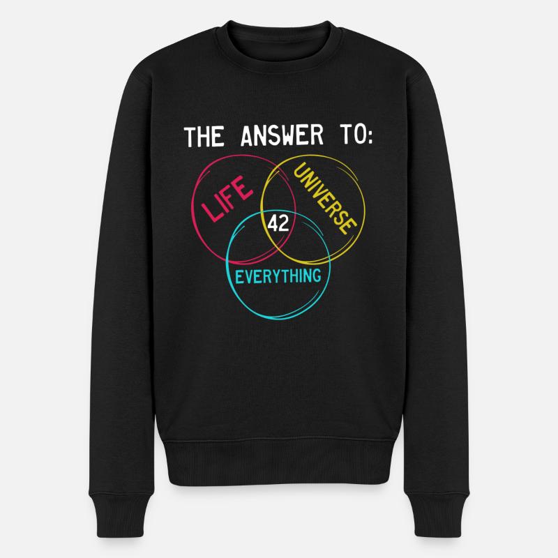 The answer is 42 - Männer Premium Bio Pullover - Schwarz