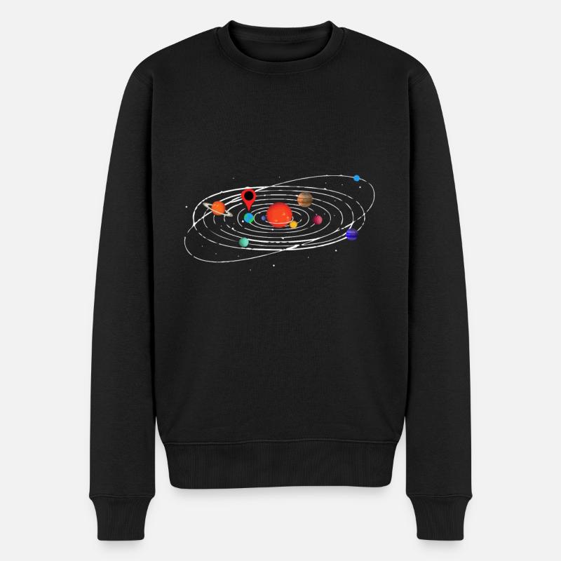 Carte du système solaire - Pull Premium bio Homme - noir
