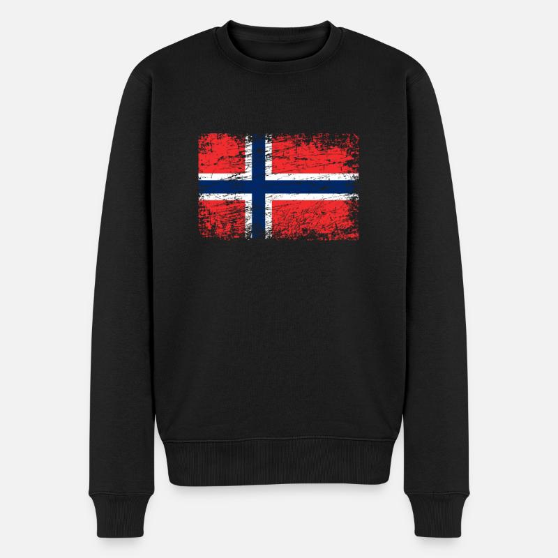 Norwegen norwegisch Flagge Fahne - Männer Premium Bio Pullover - Schwarz