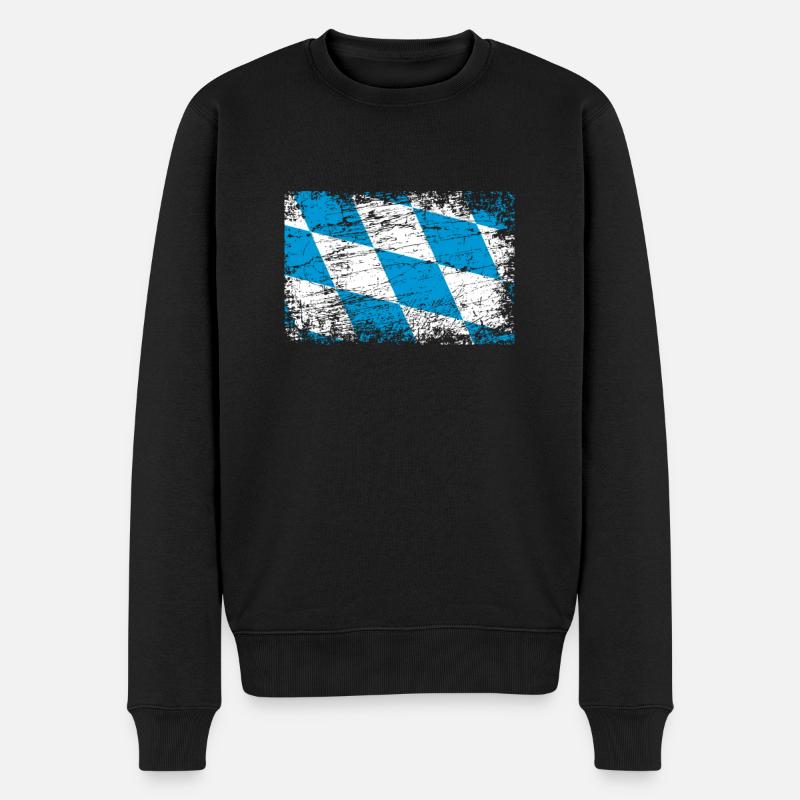 Bayern bayerisch Flagge Fahne - Männer Premium Bio Pullover - Schwarz