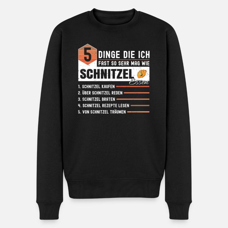 5 Dinge Die Ich Fast So Sehr Mag Wie Schnitzel - Männer Premium Bio Pullover - Schwarz