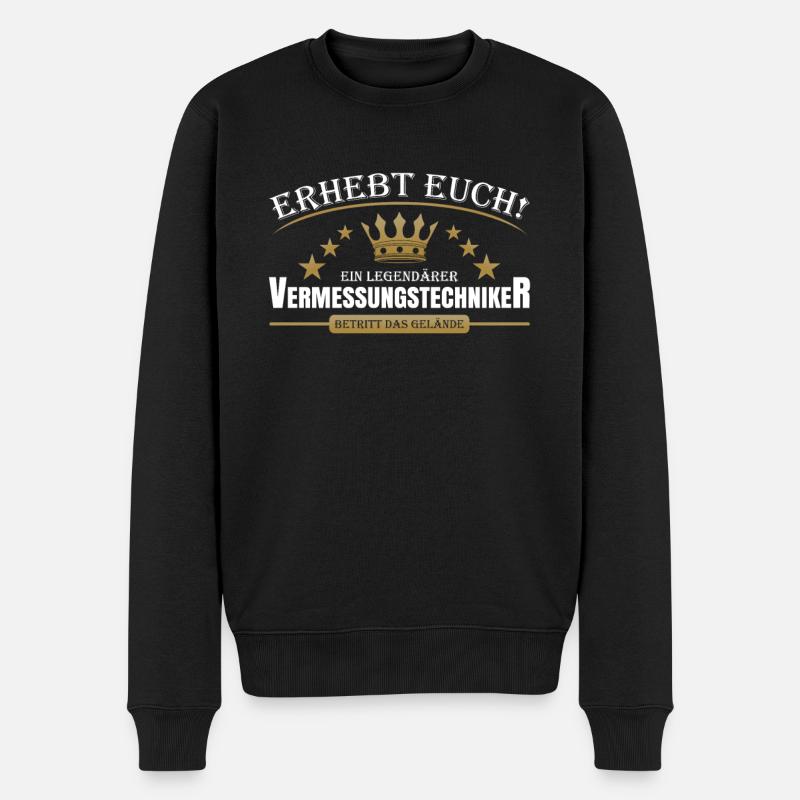 Vermessungstechniker - Männer Premium Bio Pullover - Schwarz
